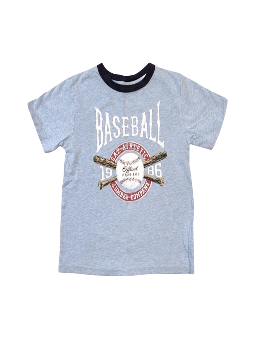 GAP Boy's Blue Baseball Graphic Short Sleeve Shirt Size X-Small 4/5